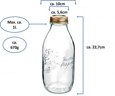 Preview: Glas Flaschen Quattro Stagioni 1L - 2 Stück